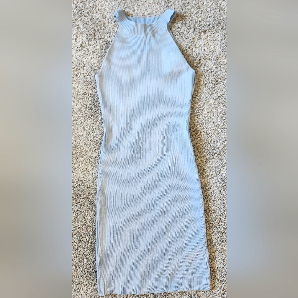 NWOT Sincerely Jules Juniors Ribbed Stretchy Knee Length Dress Size S Sly Blue